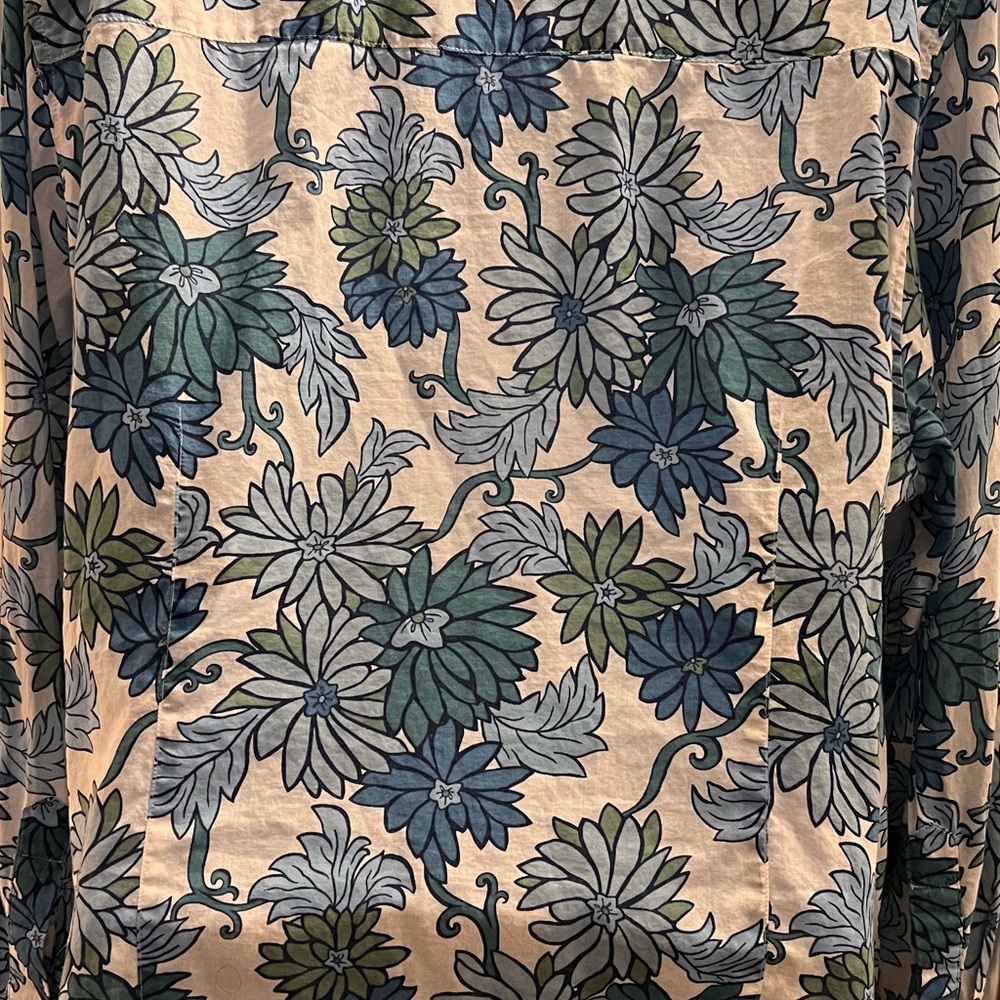 Charter Club Blue and Green Floral Blouse size 18 - Picture 2 of 11
